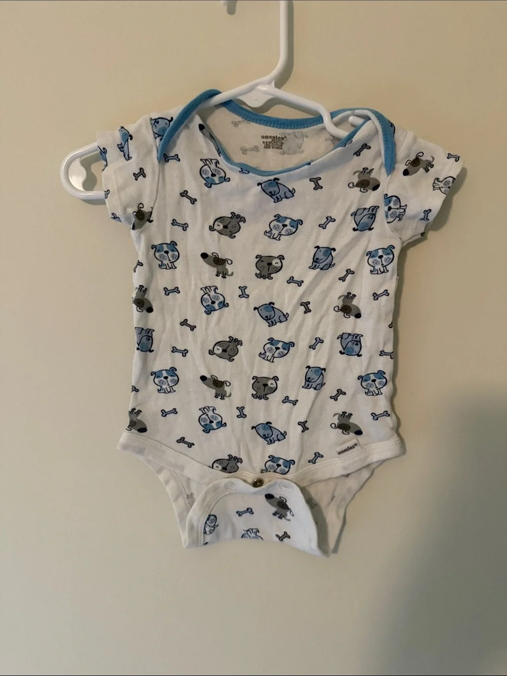 Baby Onesie Bundle - Neutral Tan & Blue Prints